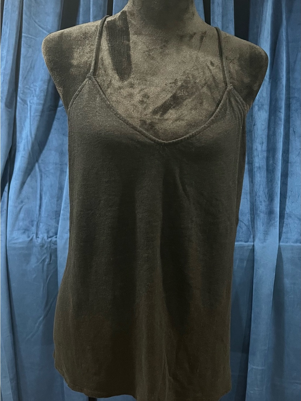 Willi Smith Black Spaghetti Strap V-Neck Camisole 100% Linen